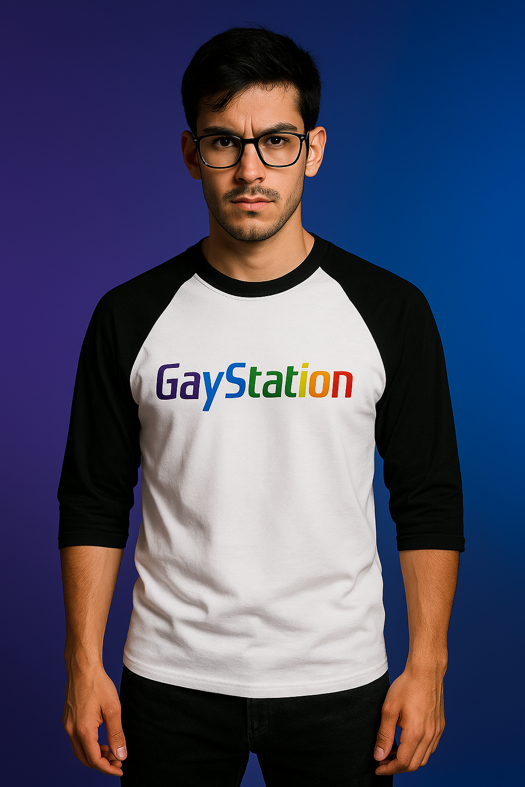 🎮 GayStation – Raglan Blanca (3/4 de manga)