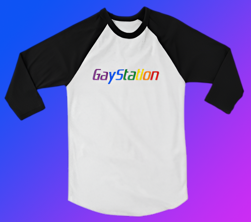 🎮 GayStation – Raglan Blanca (3/4 de manga)